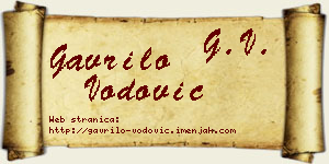 Gavrilo Vodović vizit kartica
